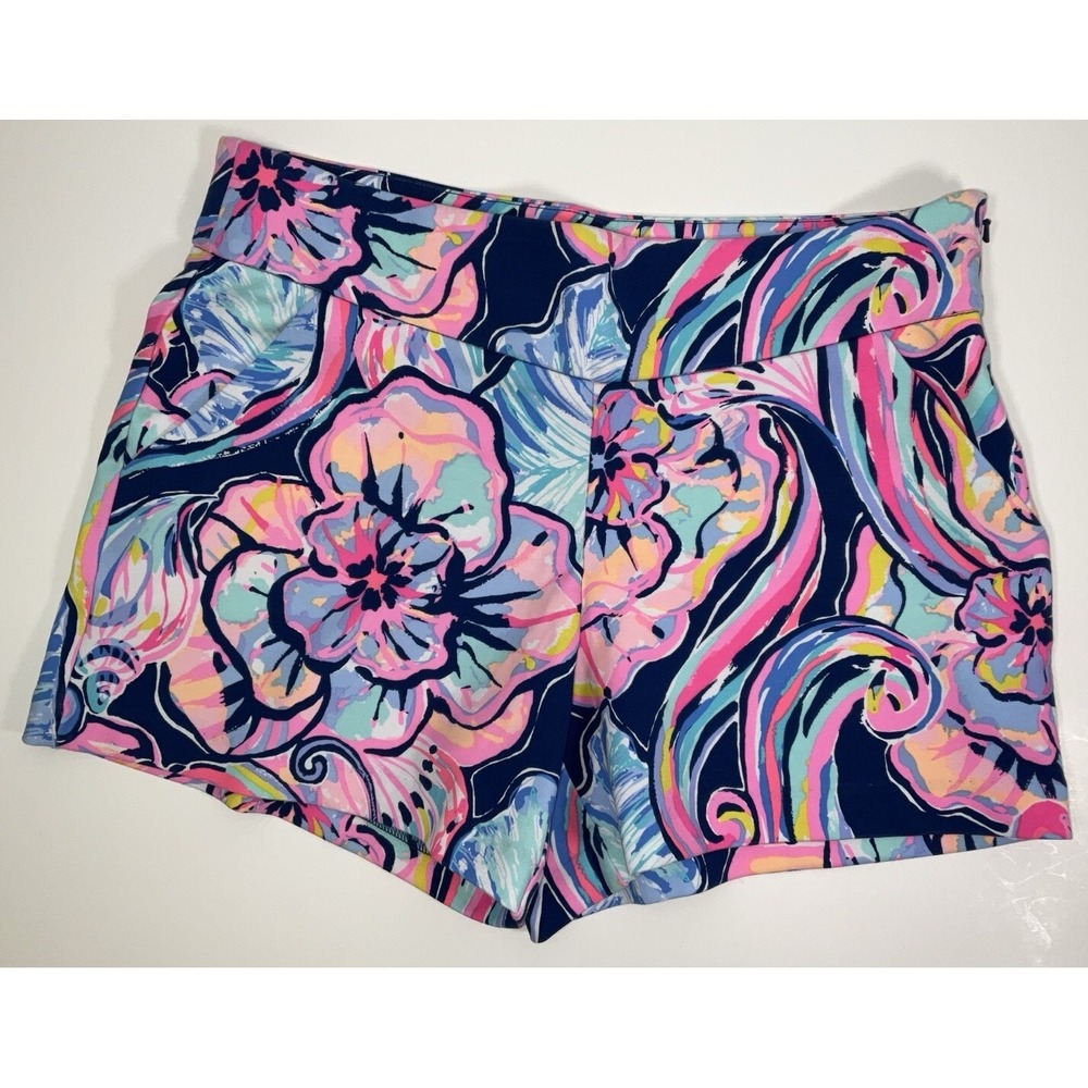 NWOT Lilly Pulitzer Makenna Ponte Stretch Knit Shorts Nauti Navy Boho Bateau - 4